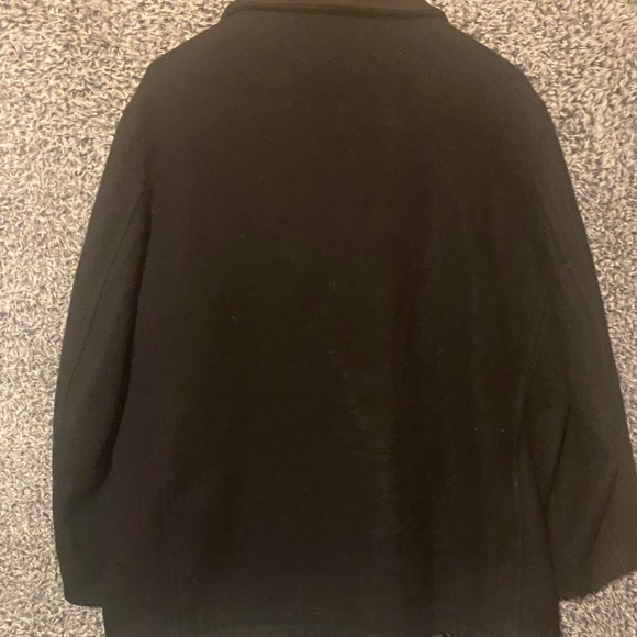 VTG Roundtree & Yorke Men's Large Black Overcoat Mid-Length Jacket Outdoor - Picture 3 of 9